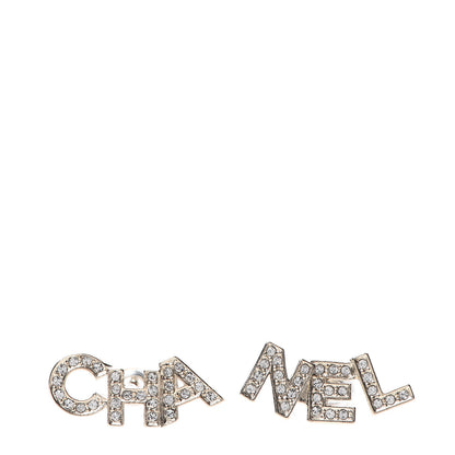 Chanel Crystal Pearl Signature Stud Earrings Gold 1 of 5