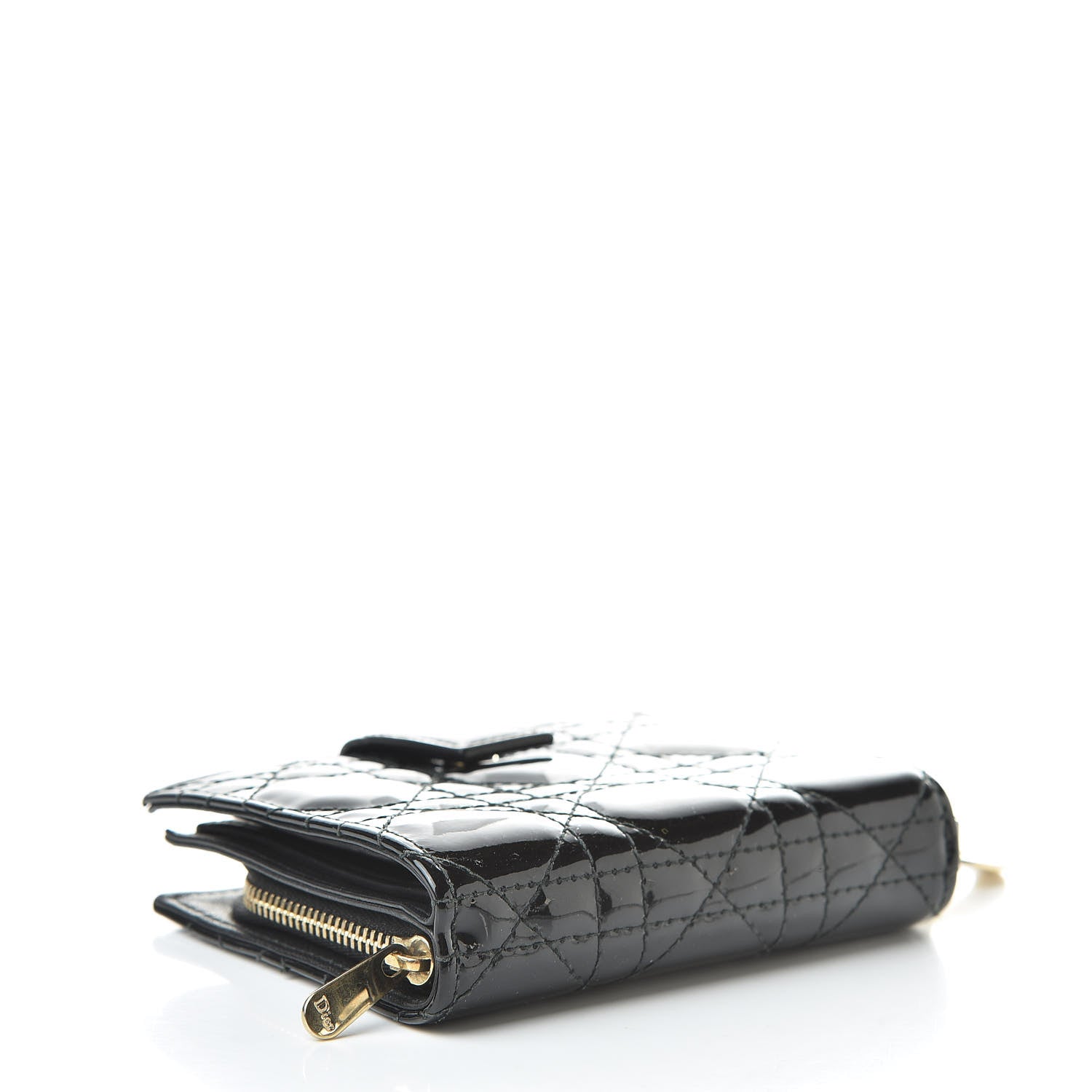 Christian Dior Patent Cannage Lady Dior Eden Wallet Black 4 of 10