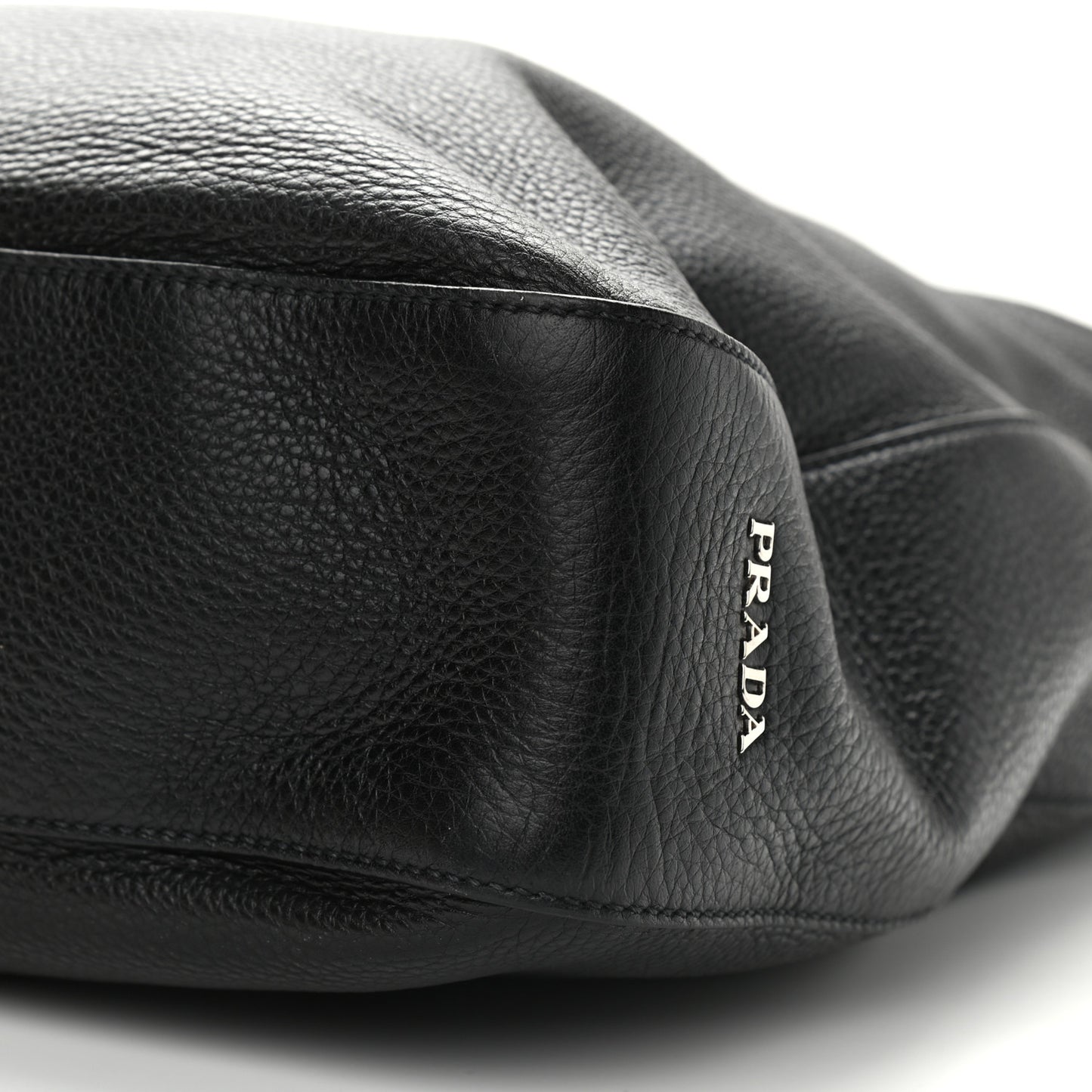 Vitello Daino Medium Pocket Hobo Bag Black