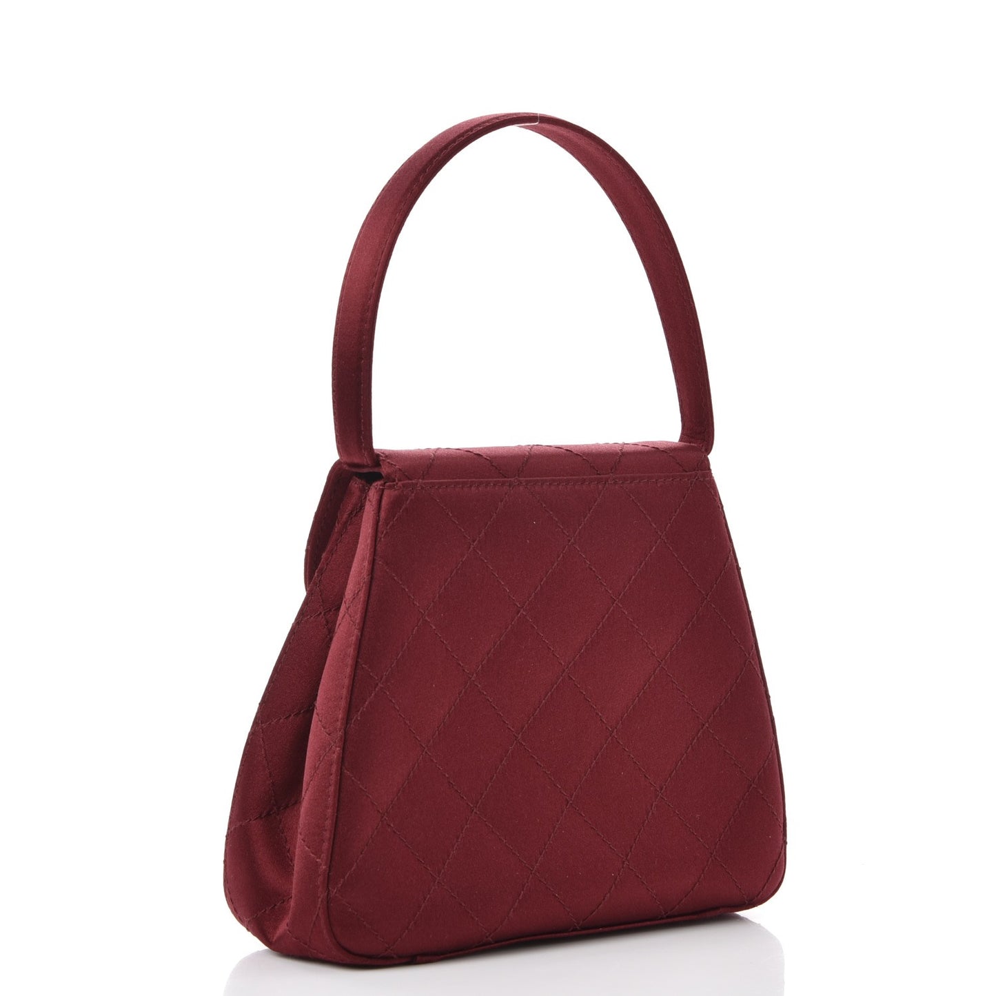 Satin Quilted Evening Bag Red