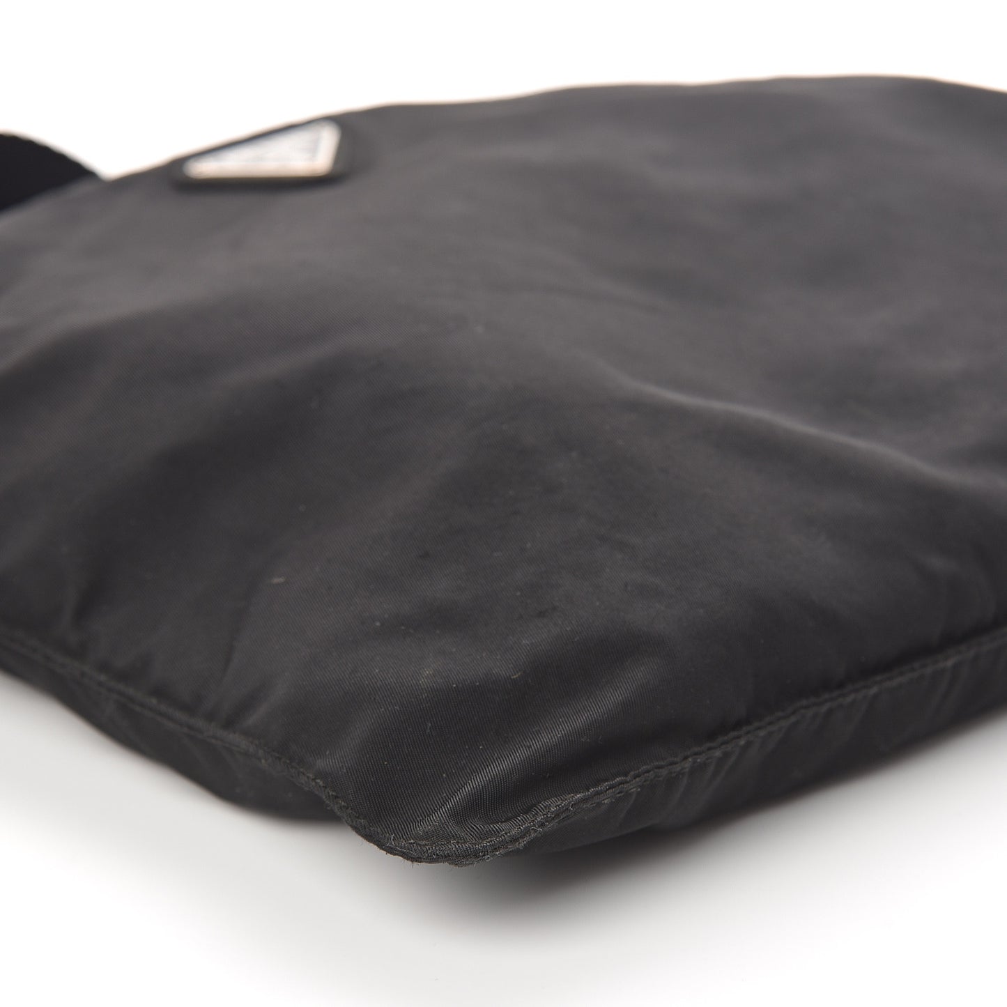 Nylon Small Flat Messenger Bag Black