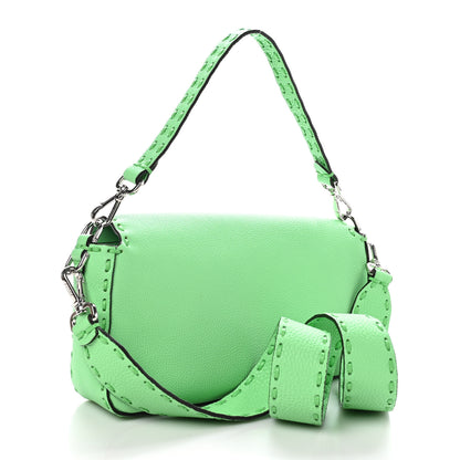 Fendi Cuoio Roma Sellerissima Nappa Sintetica Tape Stitch Baguette Edamame 3 of 10