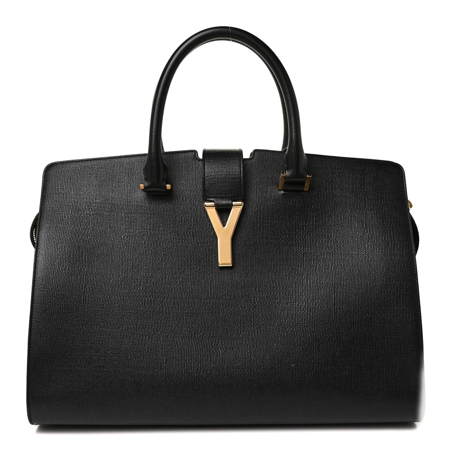 Textured Calfskin Medium Classic Y Cabas Black