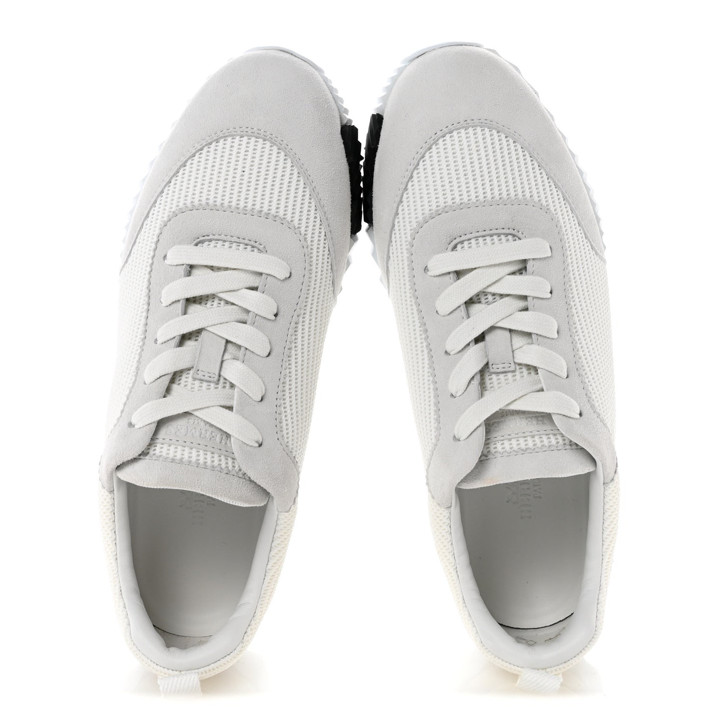 Technical Mesh Suede Goatskin Bouncing Sneakers 37 White