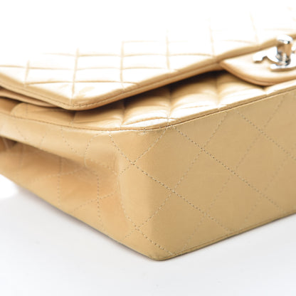 Chanel Lambskin Quilted Medium Double Flap Beige 19 of 20