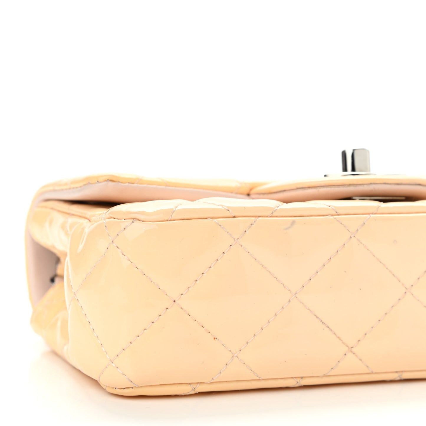 Patent Calfskin Quilted Extra Mini Flap Pink