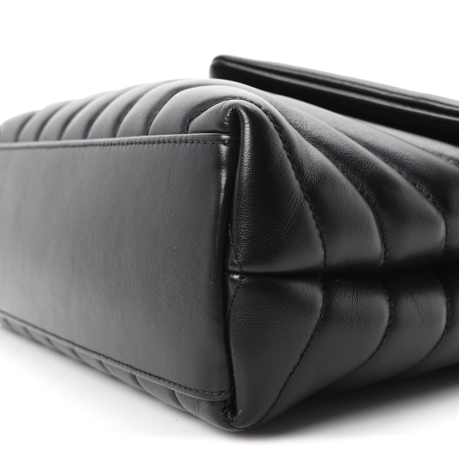 Saint Laurent Calfskin Y Quilted Monogram Small Loulou Chain Satchel Black Black 10 of 10