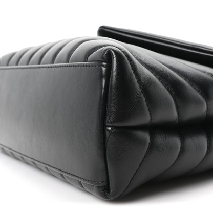 Saint Laurent Calfskin Y Quilted Monogram Small Loulou Chain Satchel Black Black 10 of 10