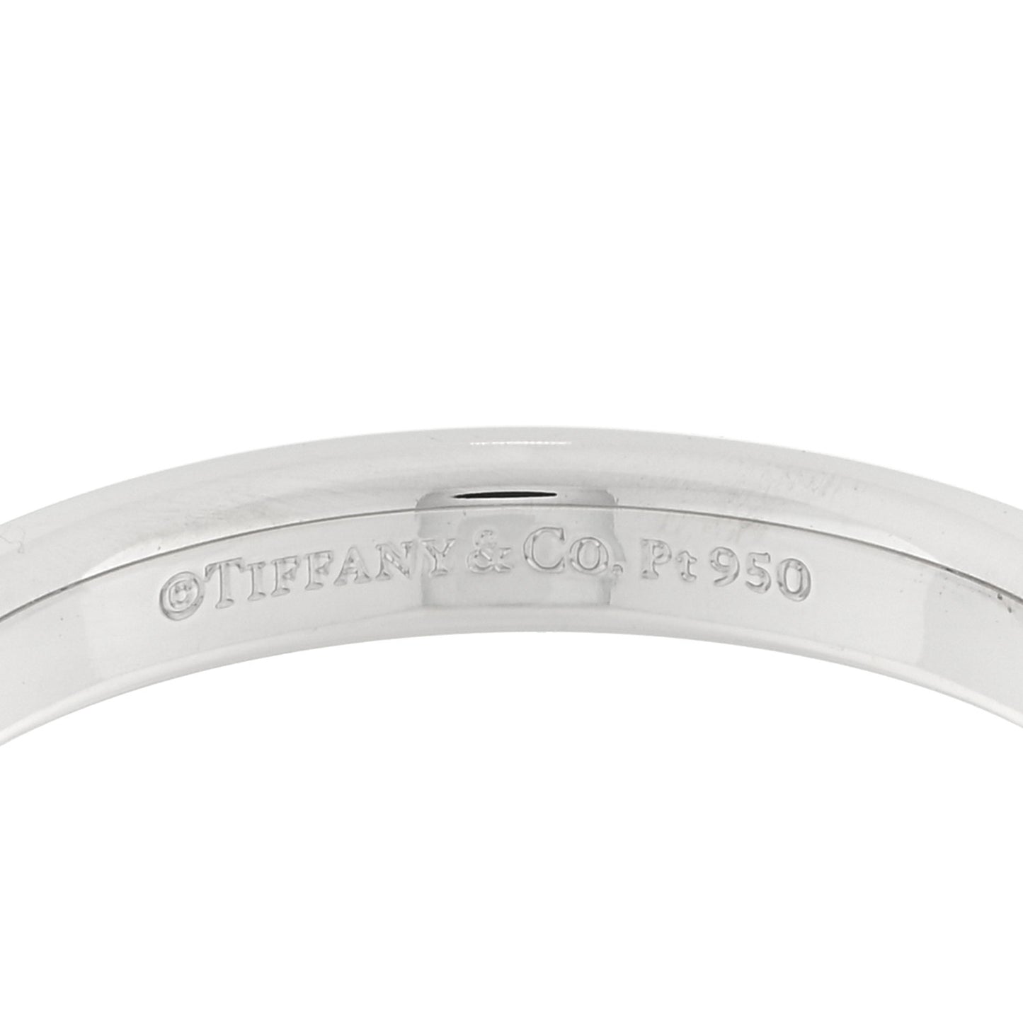 Platinum Diamond Logo Band Ring 58 8.25
