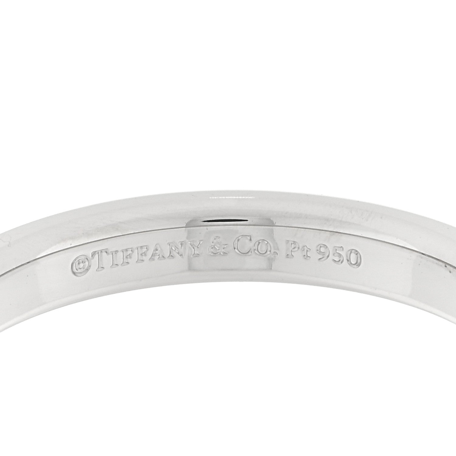 Tiffany Platinum Diamond Logo Band Ring 58 8.25 4 of 5