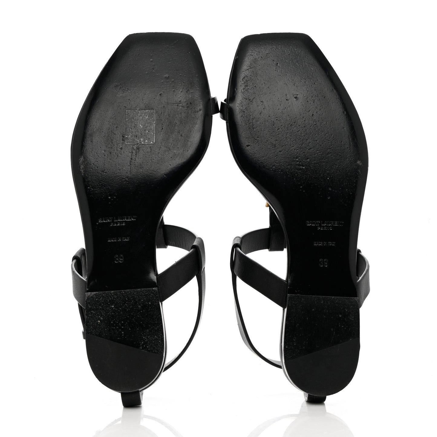Calfskin Cassandra Monogram Sandals 39 Black