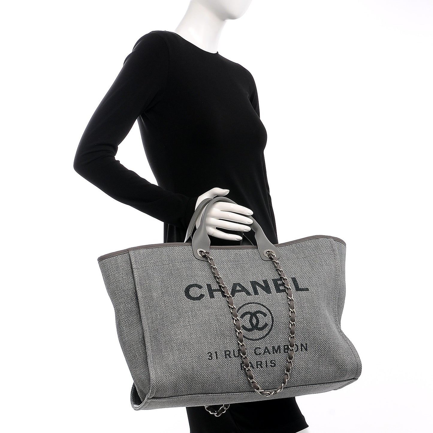 Canvas Large Deauville Tote Grey