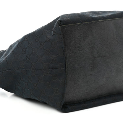 Gucci GG Monogram Medium Web Handle Bucket Tote Black 8 of 9