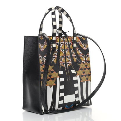 Givenchy Textured Coated Canvas Egyptian Print Small Stargate Shopper Tote Multicolor 4 of 9