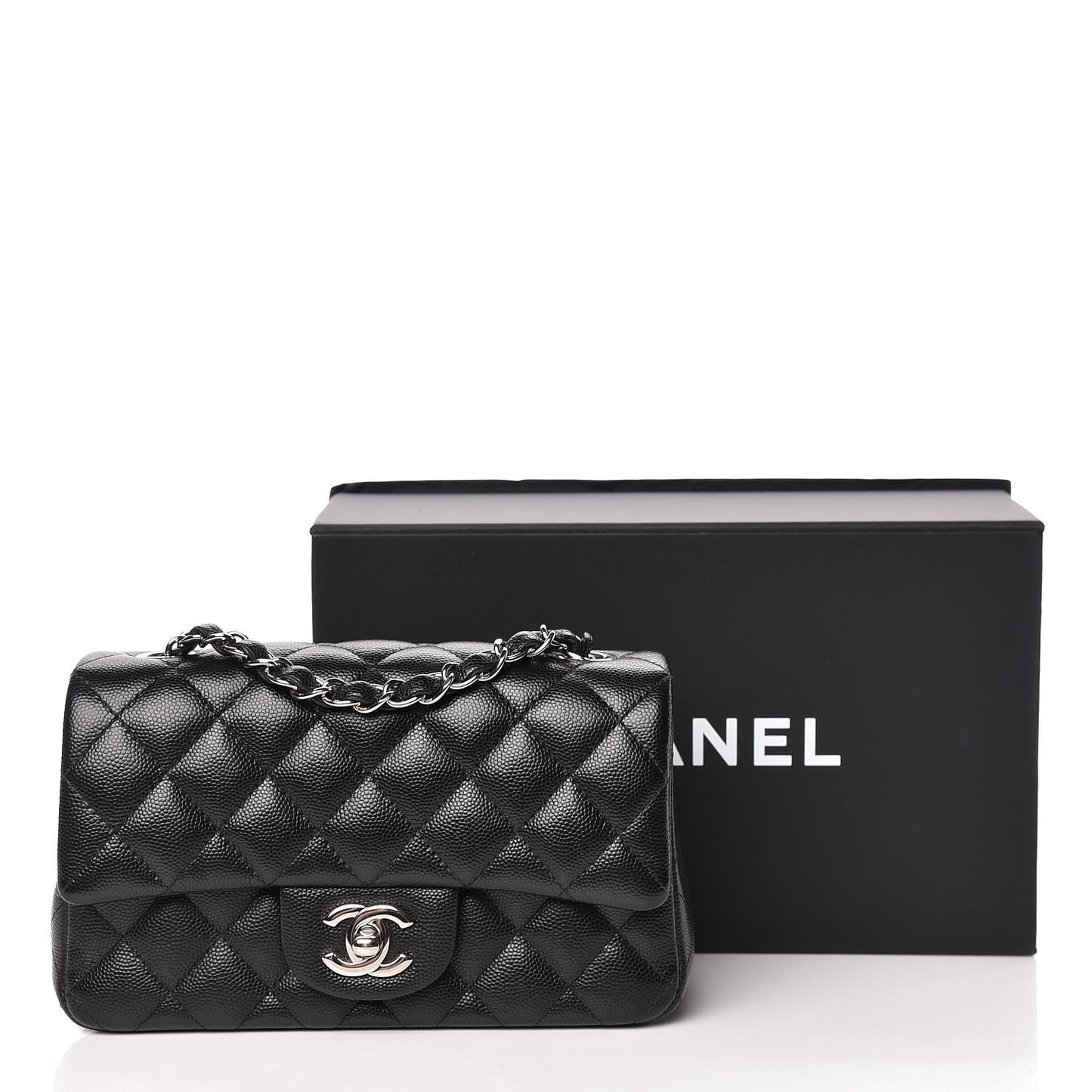 Caviar Quilted Mini Rectangular Flap Black