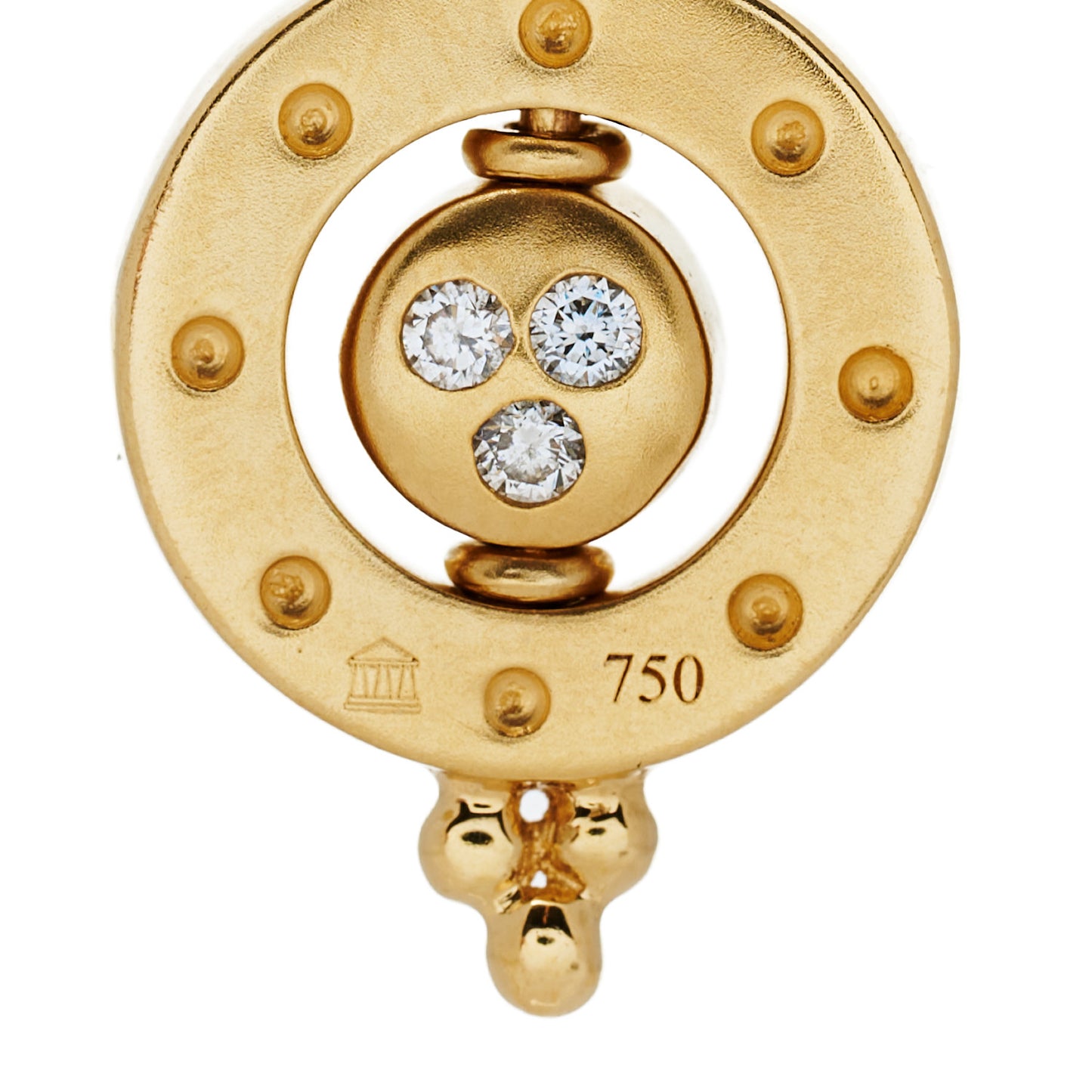 18K Yellow Gold Diamond Blue Moonstone Mini Celestial Orbit Pendant