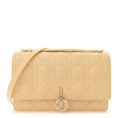 Christian Dior Lambskin Cannage My Dior Top Handle Bag Yellow 1 of 11