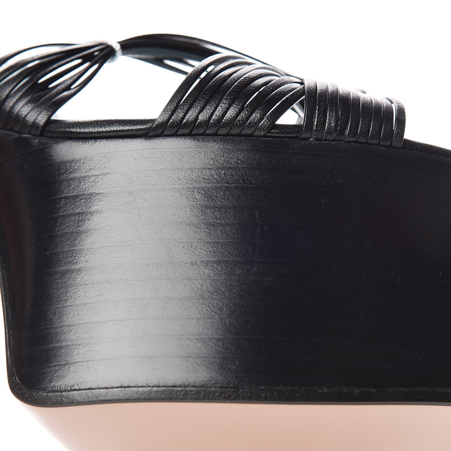 Gucci Malaga Kid Pearl Knot Platform Sandals 39.5 Black 12 of 13