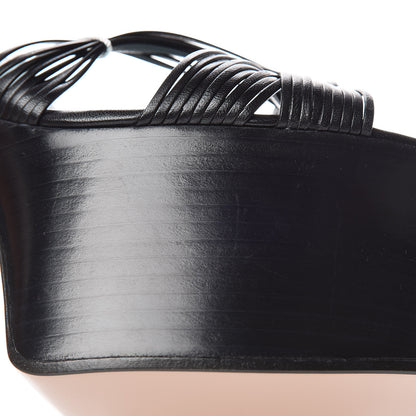 Gucci Malaga Kid Pearl Knot Platform Sandals 39.5 Black 12 of 13