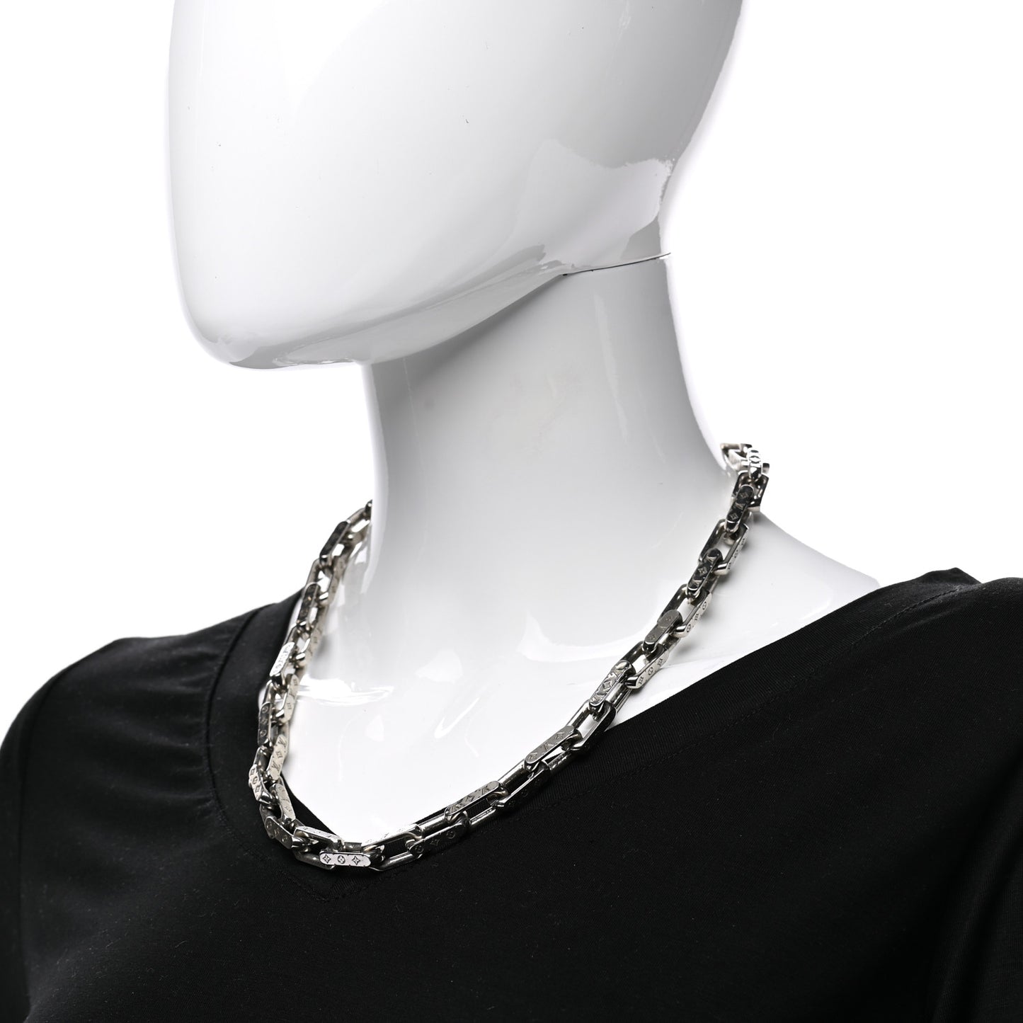 Monogram Chain Necklace Silver