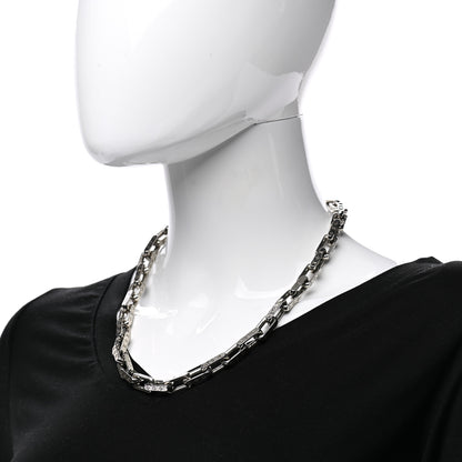 Louis Vuitton Monogram Chain Necklace Silver 2 of 4