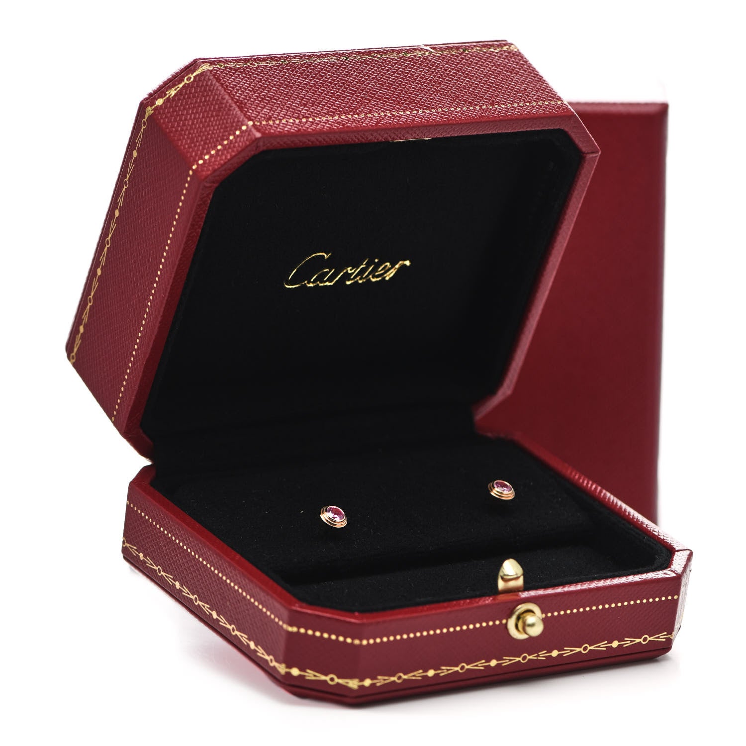 Cartier 18K Pink Gold Pink Sapphire D'Amour Earrings 6 of 6