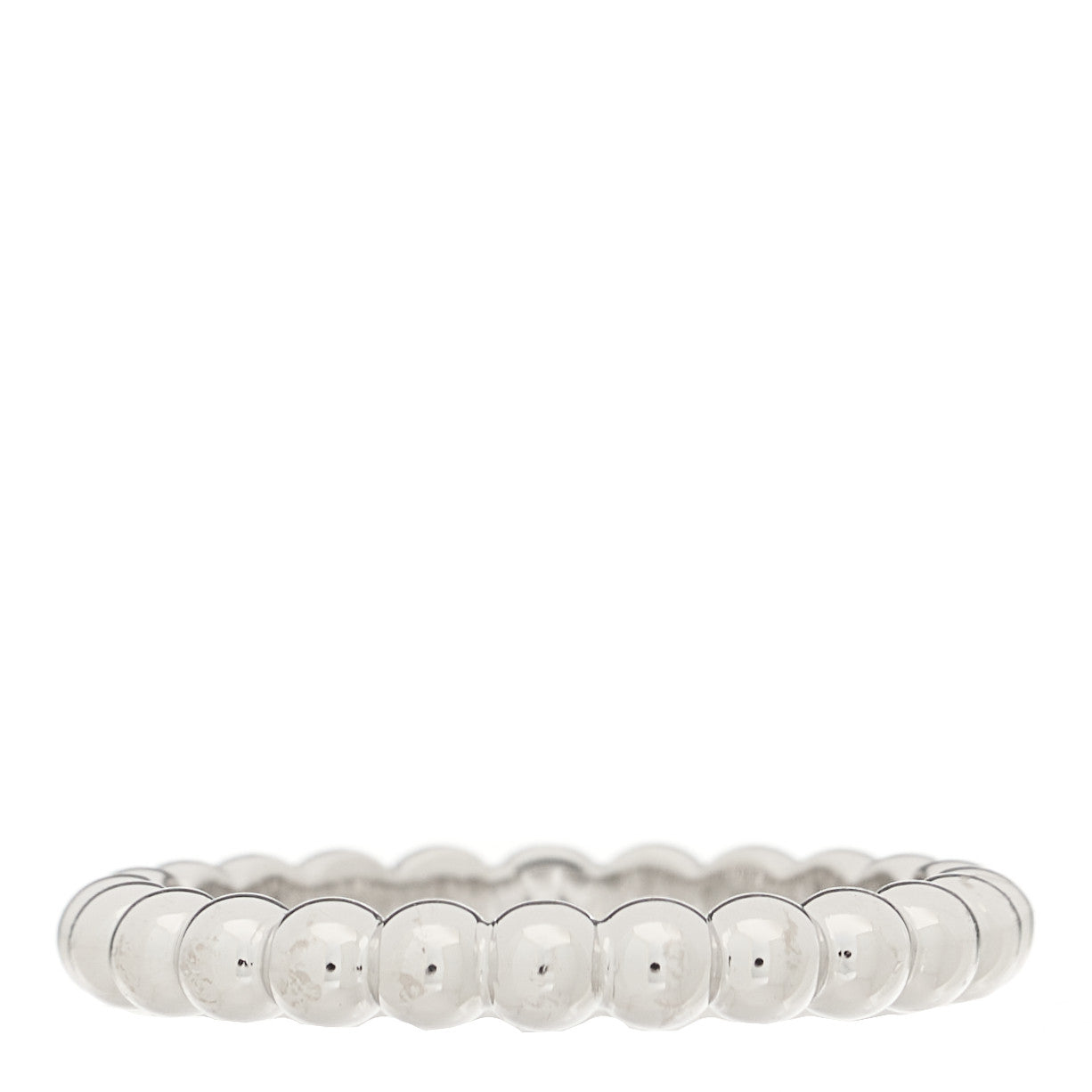 Van Cleef & Arpels 18K White Gold Medium Perlee Ring 53 6.5 1 of 6
