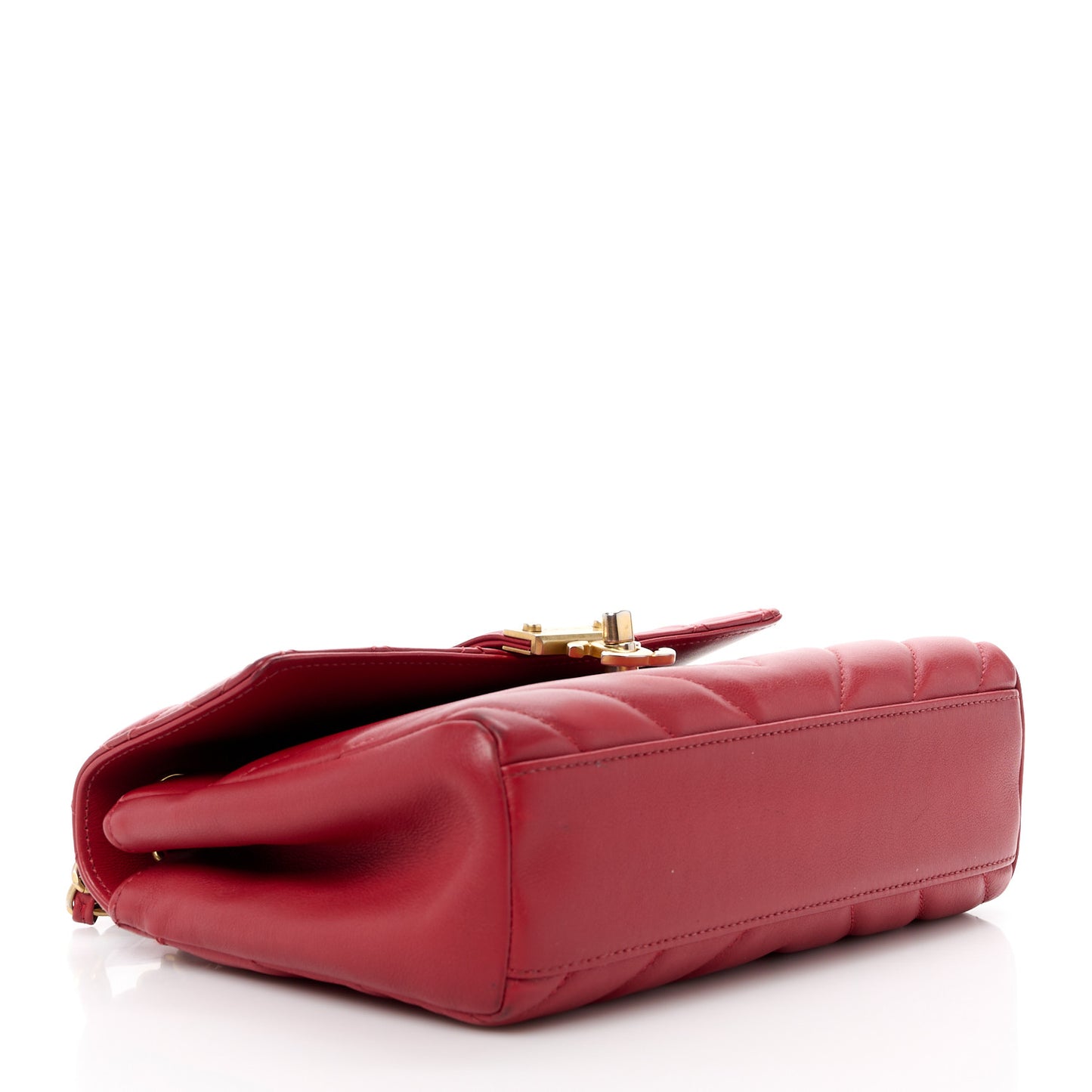 Calfskin Quilted Chevron In The City Bag Red