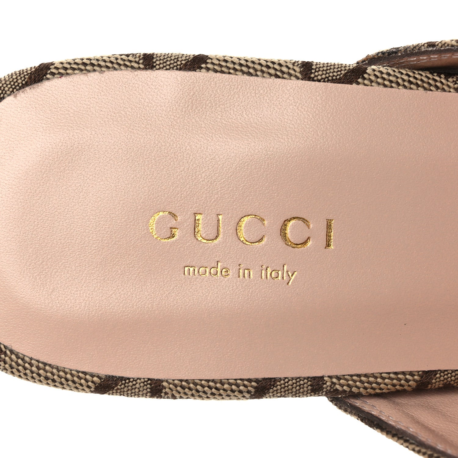 Gucci Crystal Canvas GG Monogram Nappa Womens Princetown Slippers 37.5 Beige Ebony New Acero 9 of 11