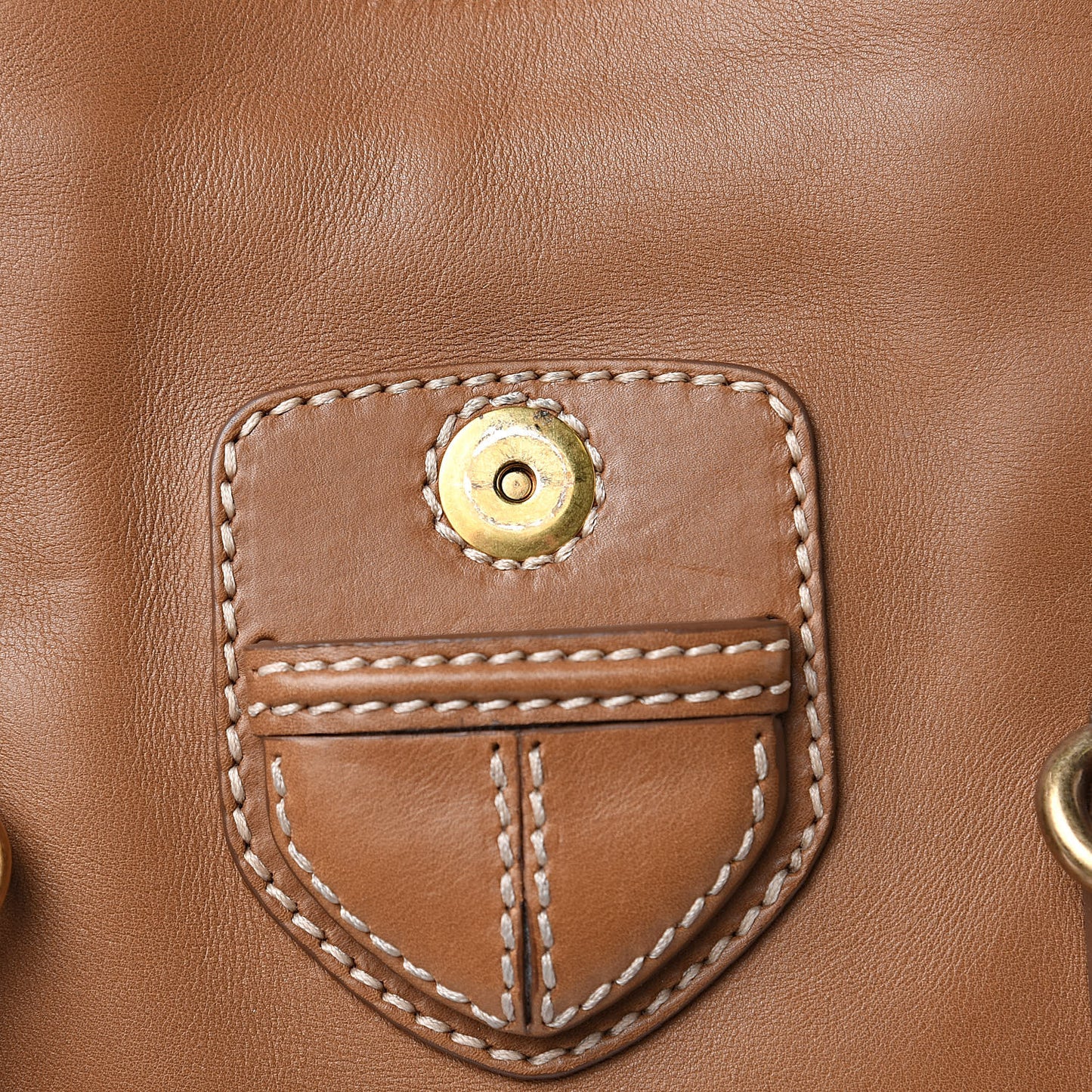 Soft Calf Flap Tote Caramel