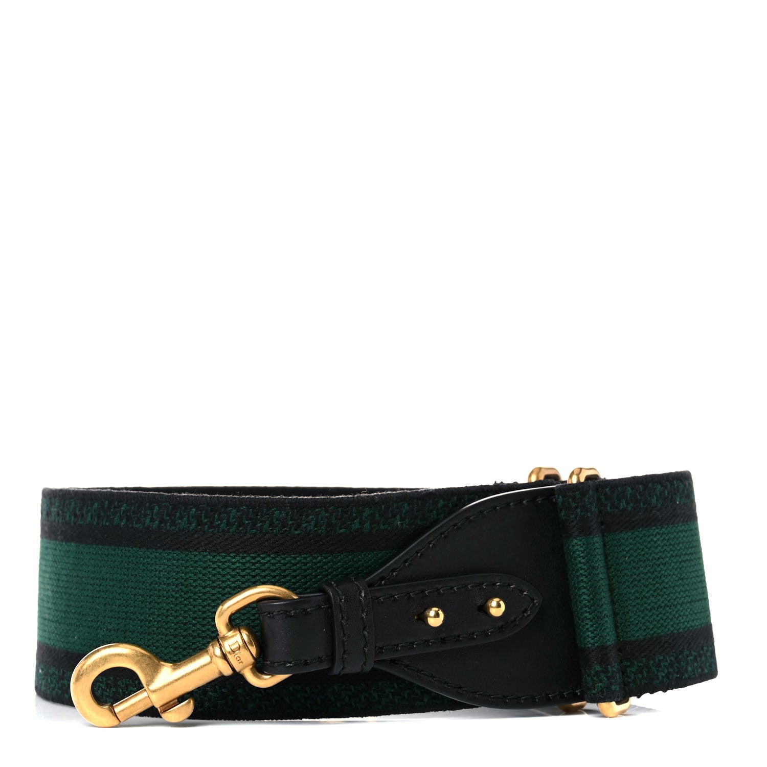Christian Dior Canvas Embroidered Shoulder Strap Dark Green 1 of 8