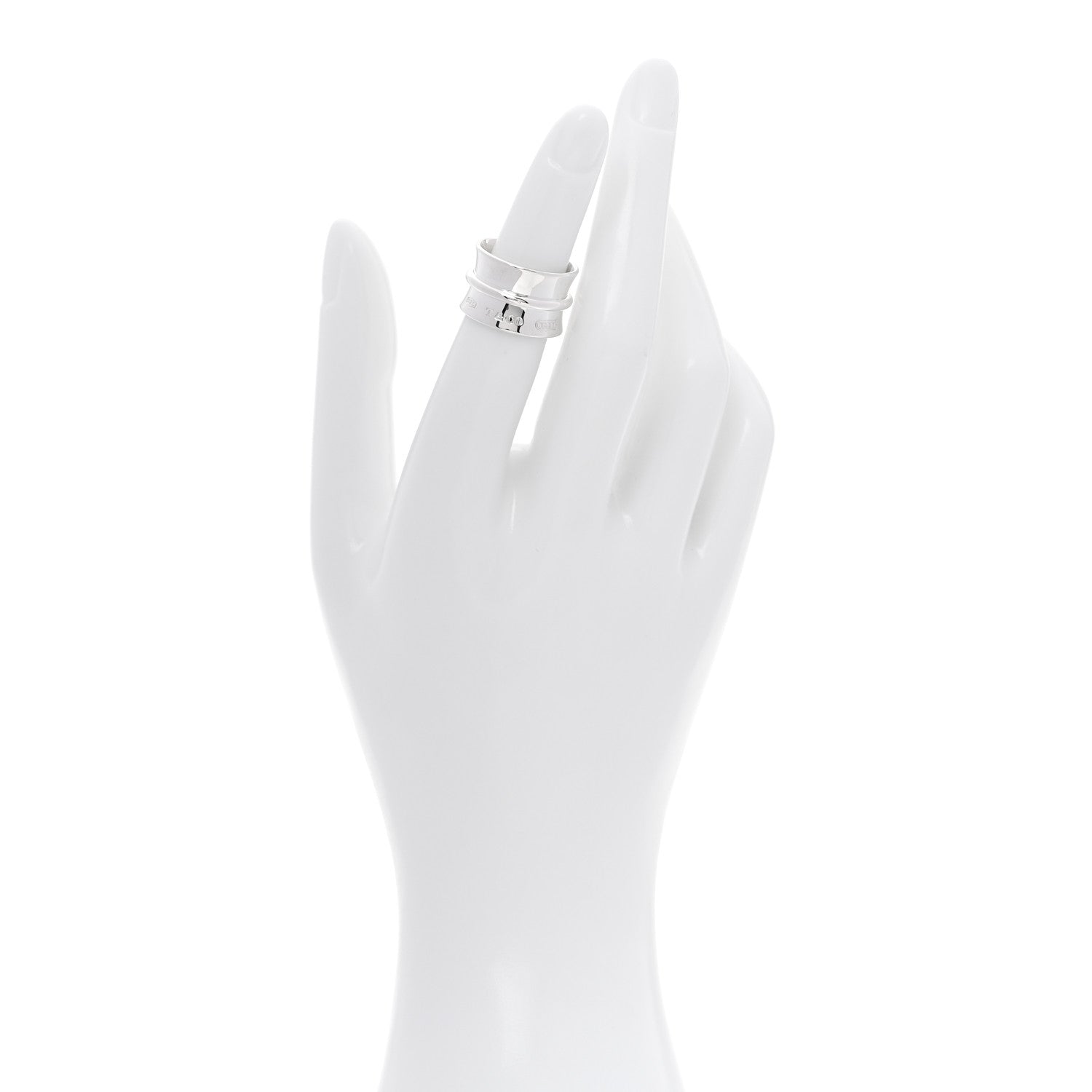 Tiffany Sterling Silver Wide 1837 Band Ring 47 4 2 of 5