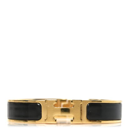Hermes Enamel Narrow Clic Clac H Bracelet PM Black 1 of 4