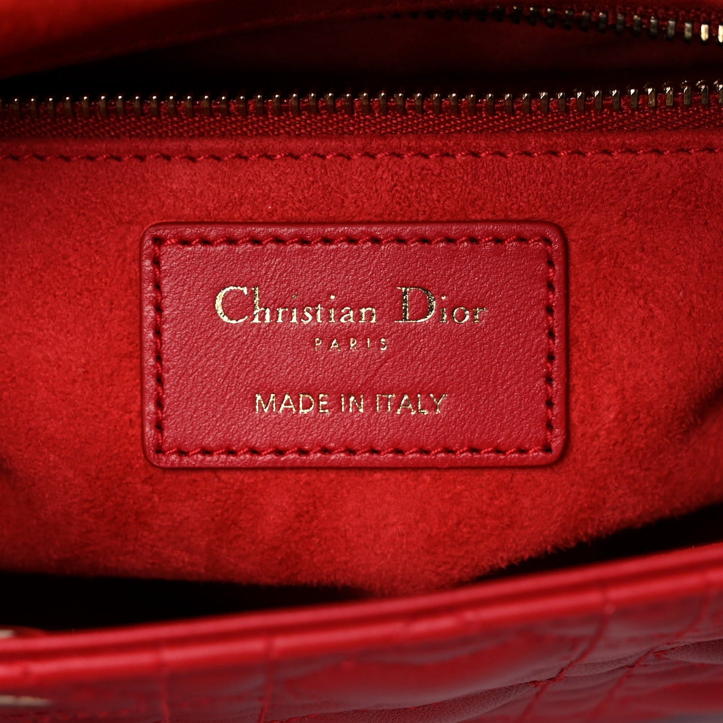 Lambskin Cannage Dioramour Small My ABCDior Lady Dior Spicy Red