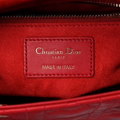 Christian Dior Lambskin Cannage Dioramour Small My ABCDior Lady Dior Spicy Red 6 of 12
