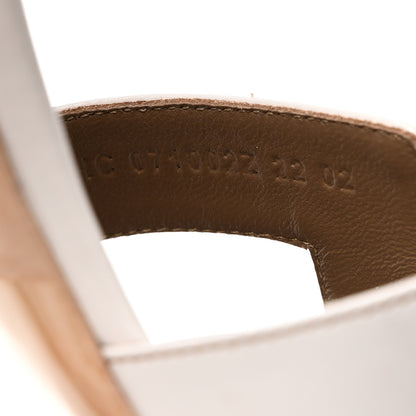 Hermes Calfskin Oasis Sandals 37.5 White 7 of 8