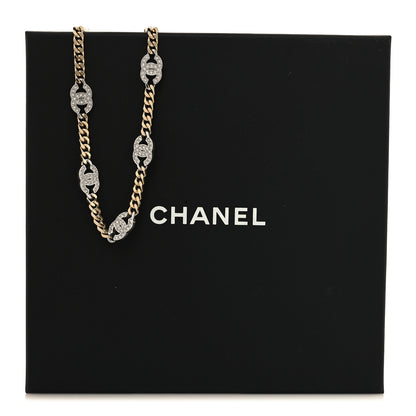 Chanel Crystal Chain CC Necklace Gold Silver 6 of 6