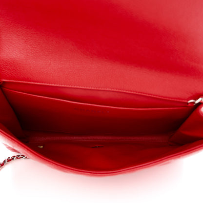 Chanel Caviar Quilted Clutch With Chain Flap Red 5 of 11