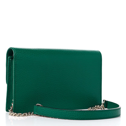 Gucci Dollar Calfskin Interlocking G Chain Wallet Emerald 2 of 9