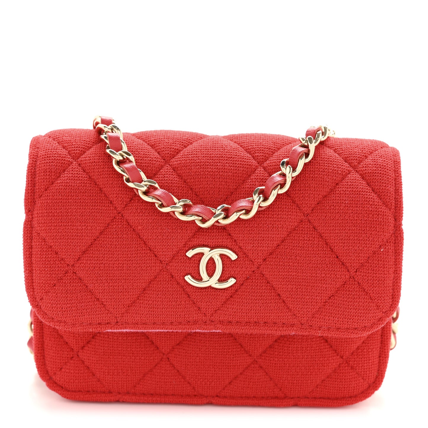 Jersey Quilted Micro Mini Flap Red