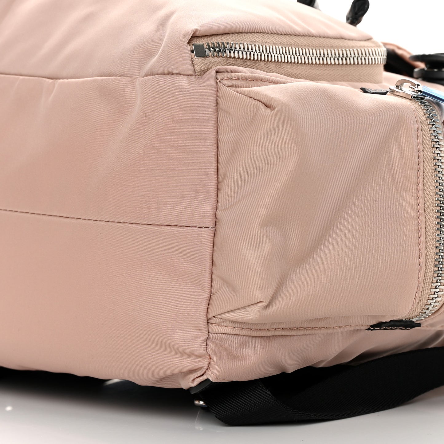 Nylon Logo Print Medium Rucksack Backpack Rose Beige