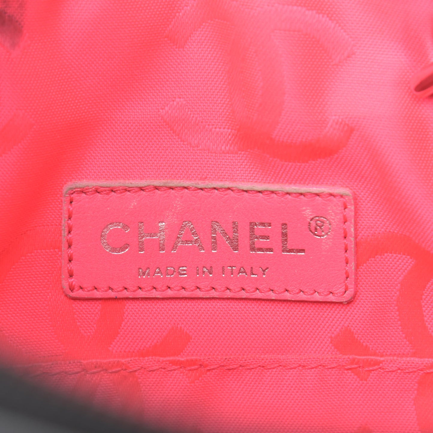 Calfskin Cambon Flat Tote Black White