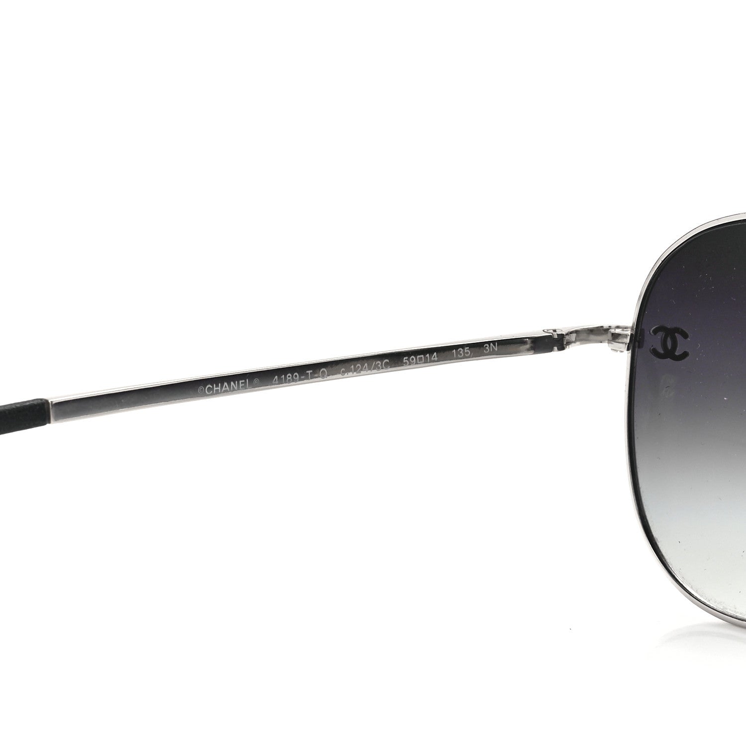 Chanel Aviator CC Sunglasses 4189-T-Q Silver 5 of 10