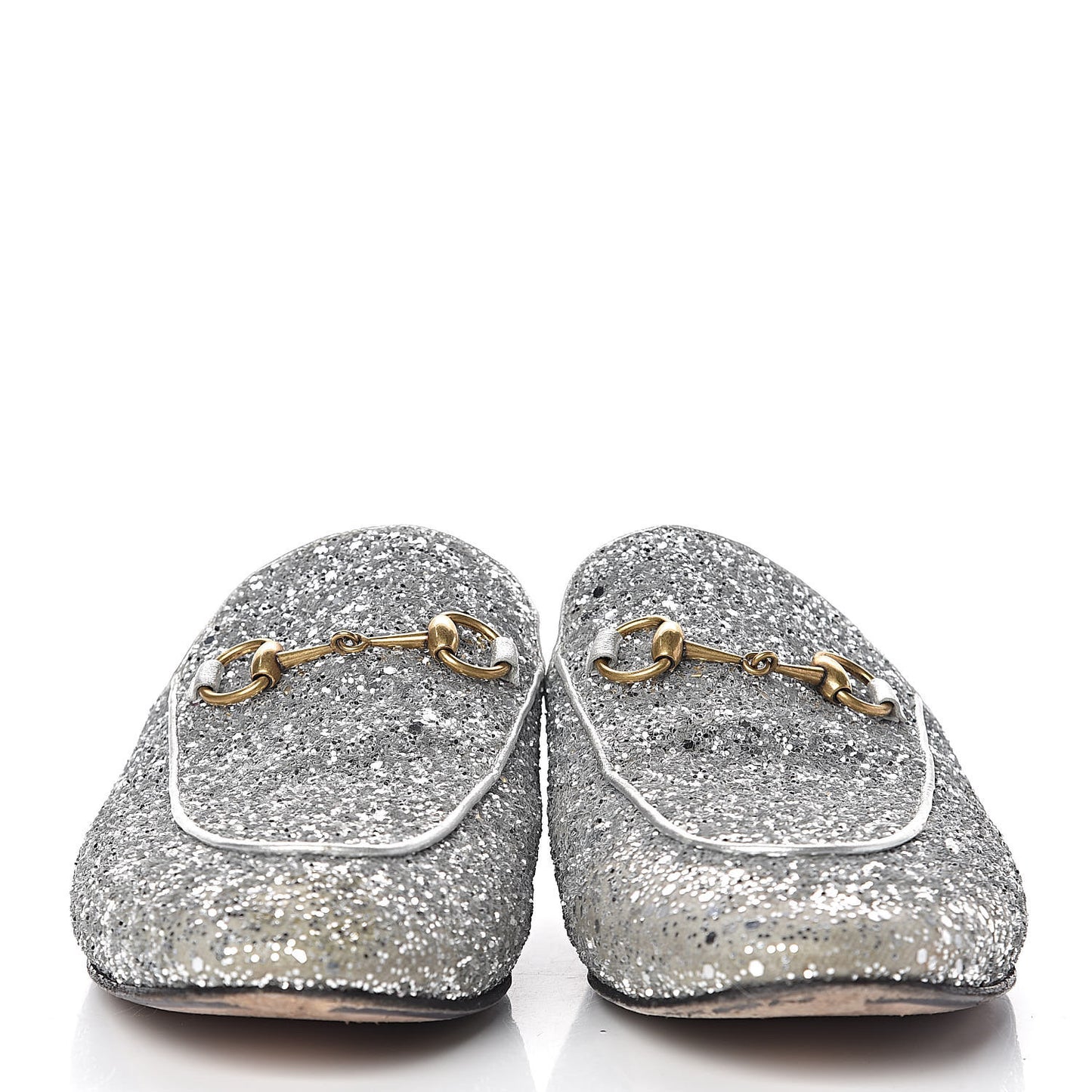 Glitter Womens Princetown Slippers 39 Silver