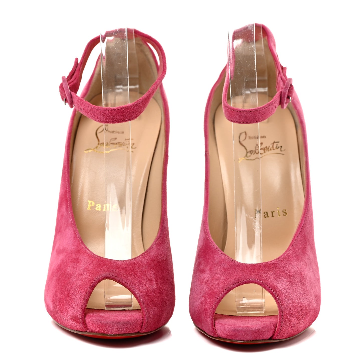 Suede Rampoldi 120 Ankle Strap Pumps 38 Pink