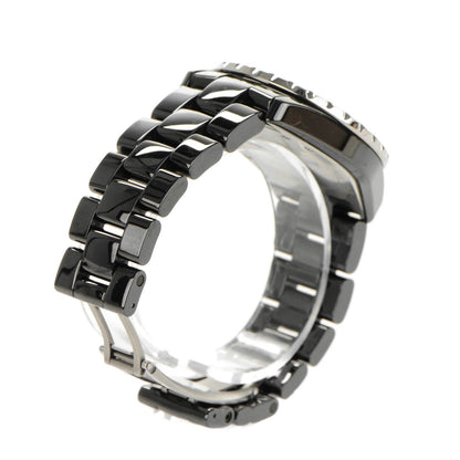 Chanel Stainless Steel Ceramic Diamond 38mm J12 Automatic Watch Black 6 of 7