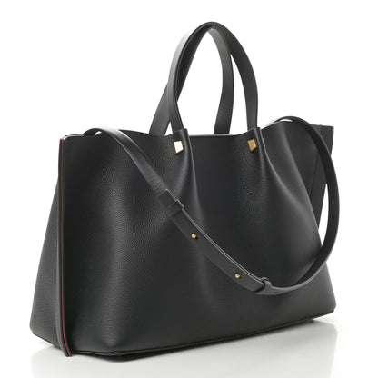 Valentino Garavani Grainy Calfskin Medium VLogo Escape Shopper Black 4 of 11