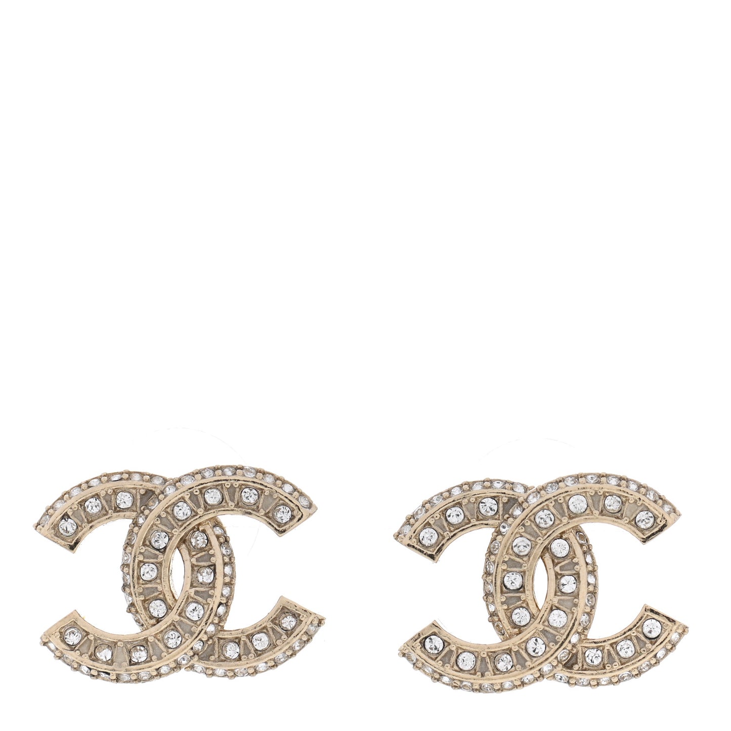 Crystal Timeless CC Earrings Light Gold