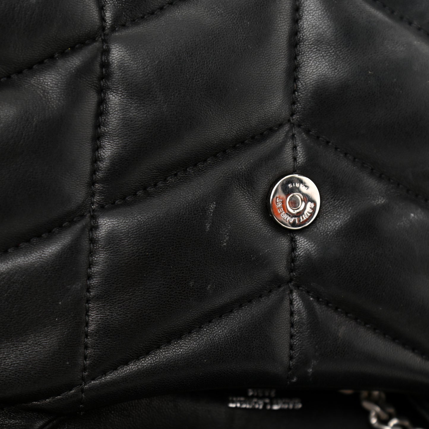 Lambskin Quilted Toy Loulou Puffer Monogram Chain Satchel Black