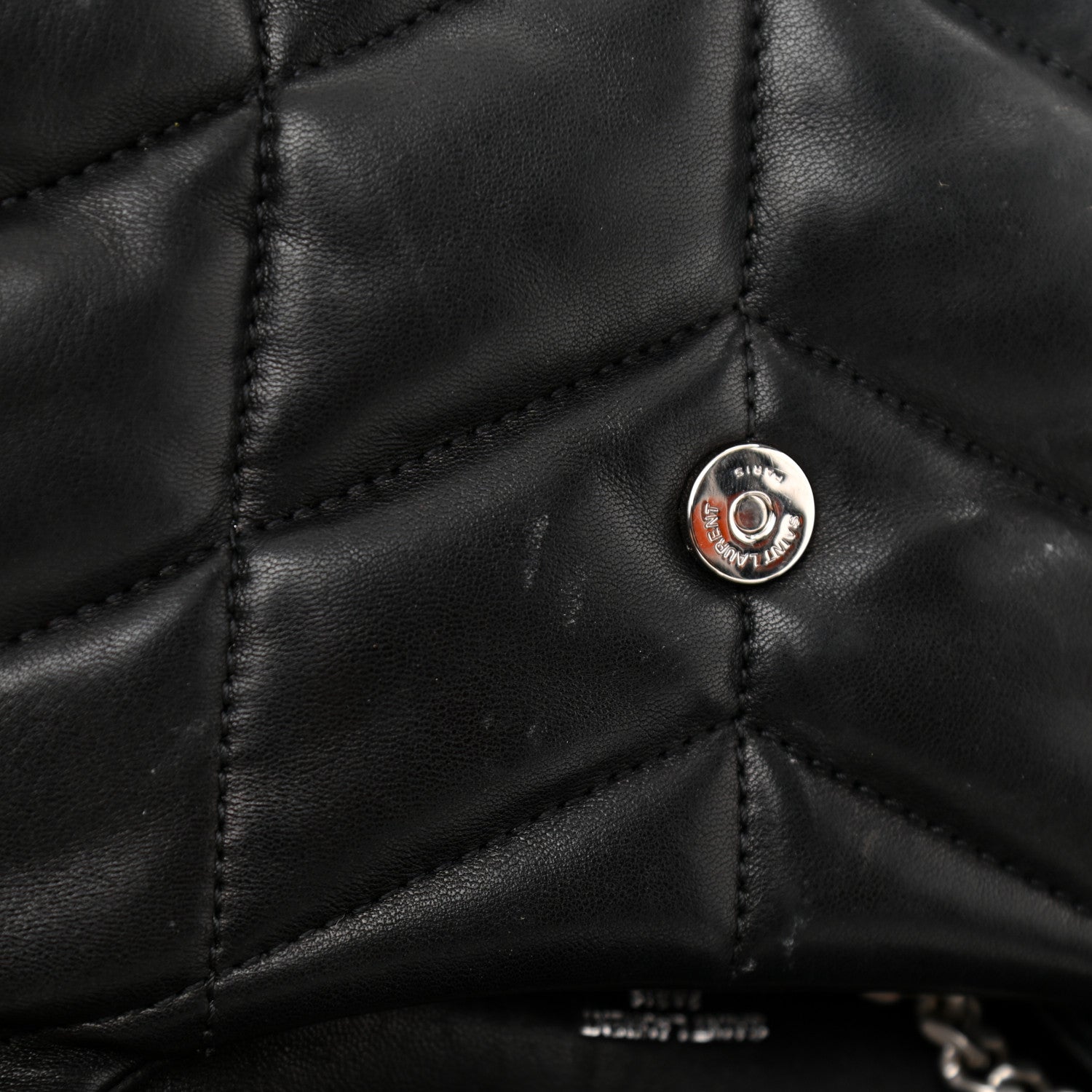 Saint Laurent Lambskin Quilted Toy Loulou Puffer Monogram Chain Satchel Black 12 of 13